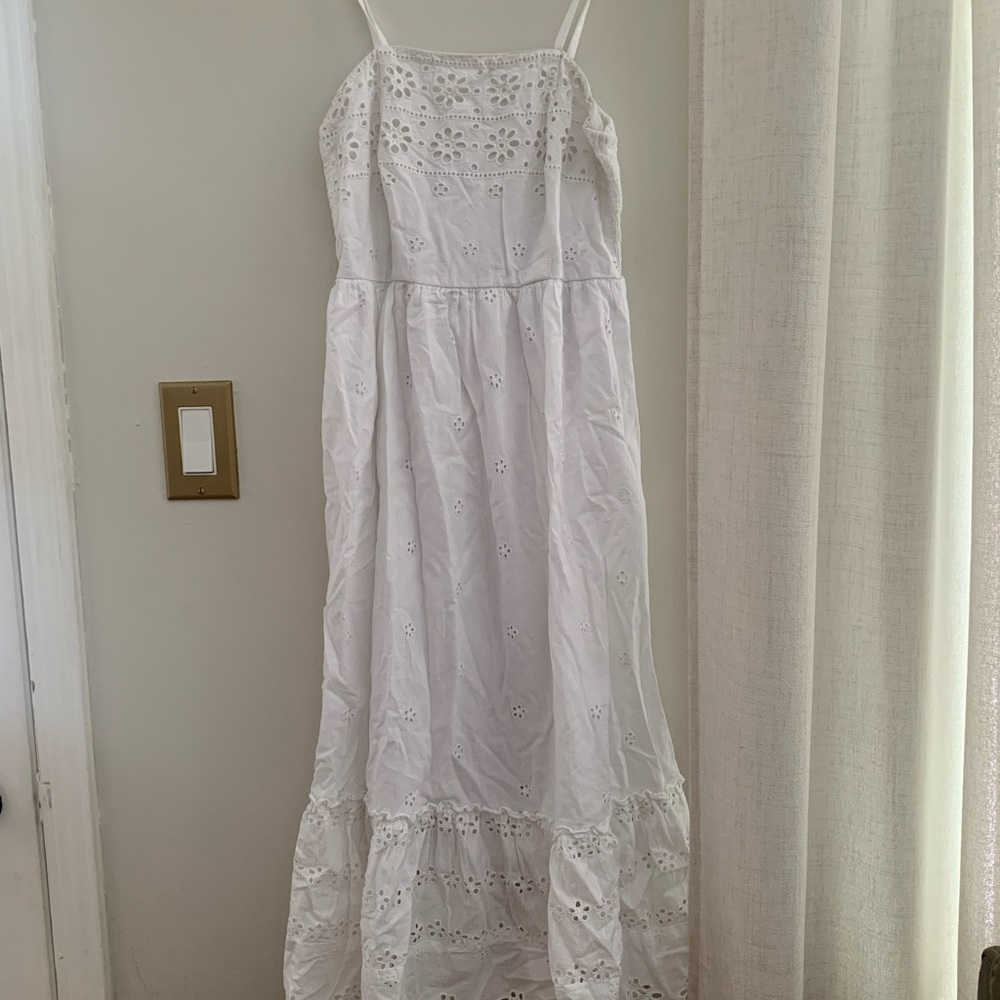 White Eyelet Maxi Dress - Picture 1 of 4